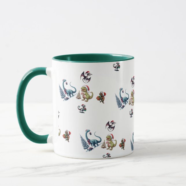 Cute Jul Dinosaurs Mugg (Vänster)