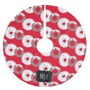 Cute jul Donut Sprinkles Family Initial Julgransmatta Borstad Polyester