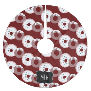 Cute jul Donut Sprinkles Family Initial Julgransmatta Borstad Polyester
