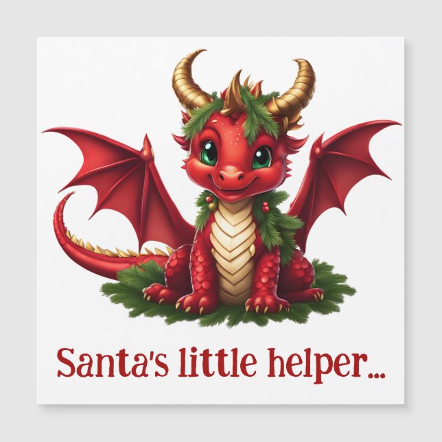Cute jul Dragon Magnet (Framsida)