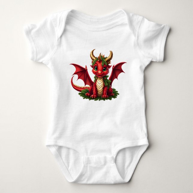 Cute Jul Dragon T Shirt (Framsida)