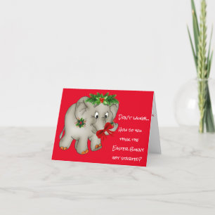 Cute jul-elefant-Helgdag-kort Helgkort