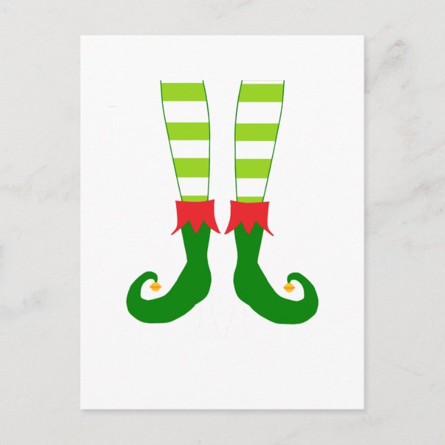 Cute Jul Elf Feet Helg Vykort (Framsida)