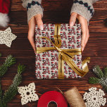 Cute Jul Elf Festive Brev A Presentpapper<br><div class="desc">Cute,  julhelg i festlig stil med ett monogram brev A dekorerat med blommigt dekorerat på en faux-,  tan- och läderbakgrund.</div>