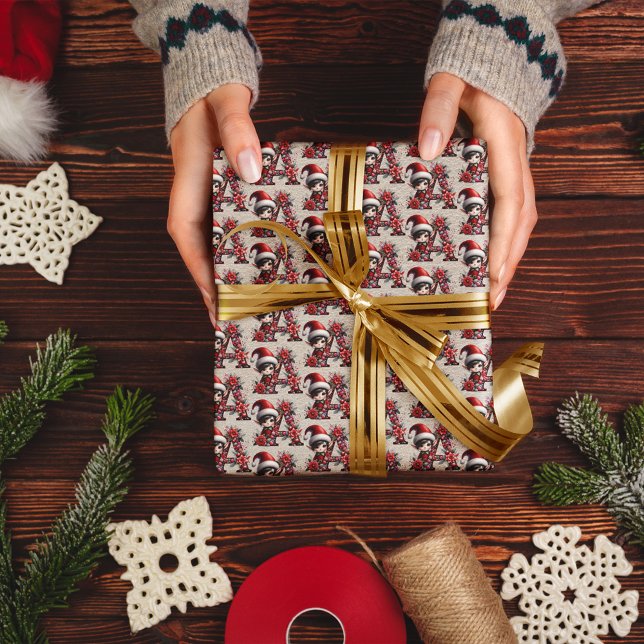 Cute Jul Elf Festive Brev A Presentpapper (Skapare uppladdad)