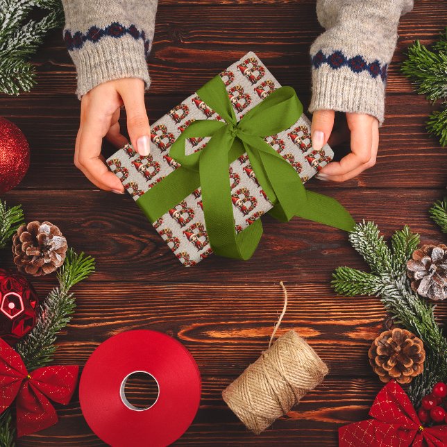 Cute Jul Elf Festive Brev B Presentpapper (Skapare uppladdad)