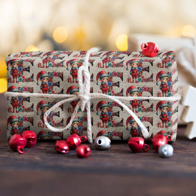 Cute Jul Elf Festive Brev E Presentpapper (Skapare uppladdad)
