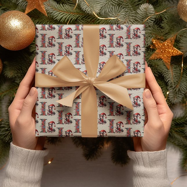 Cute Jul Elf Festive Brev I Presentpapper (Skapare uppladdad)