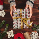 Cute Jul Elf Festive Brev K Presentpapper<br><div class="desc">Cute,  julhelg i festlig stil med ett monogram brev K dekorerat med blommigt dekorerat på en faux-,  tan- och läderbakgrund.</div>