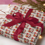 Cute Jul Elf Festive Brev Q Presentpapper<br><div class="desc">Cute,  julhelg i festlig stil med ett monogram brev Q dekorerat med blommigt dekorerat på en faux-,  tan- och läderbakgrund.</div>