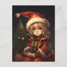 Cute Jul Elf Helg Vykort