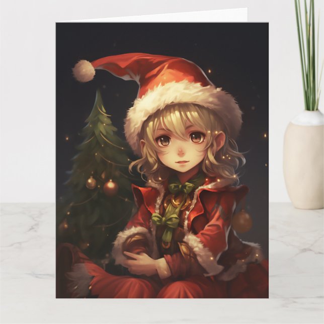 Cute Jul Elf Kort (Framsida)