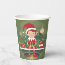 Cute Jul Elf på Shelf Pappra Kopp