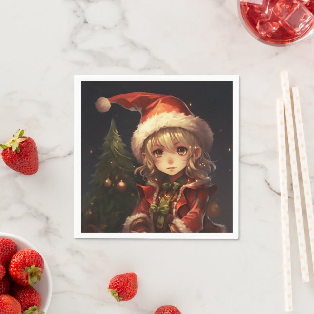 Cute Jul Elf Pappersservett (Insitu)