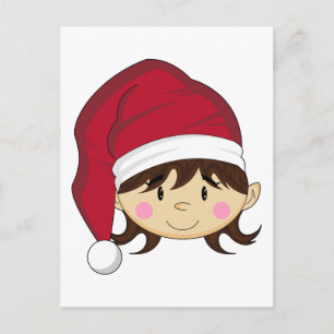 Cute Jul Elf-vykort Helg Vykort