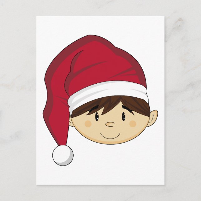 Cute Jul Elf-vykort Helg Vykort (Framsida)