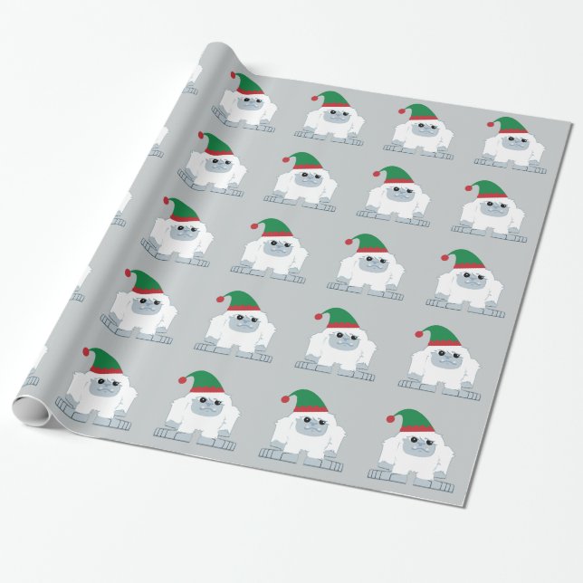 Cute jul Elf Yeti Presentpapper (Utrullad)