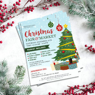 Cute Jul Fair & Market-Helgdag Reklamblad