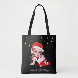 Cute Jul Fairy Angel & Stars Tote Bag Tygkasse
