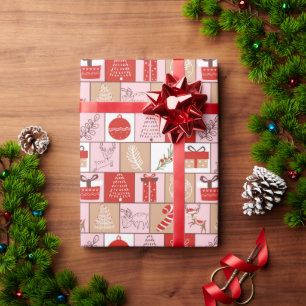 Cute Jul Festive Red Rosa Presentpapper