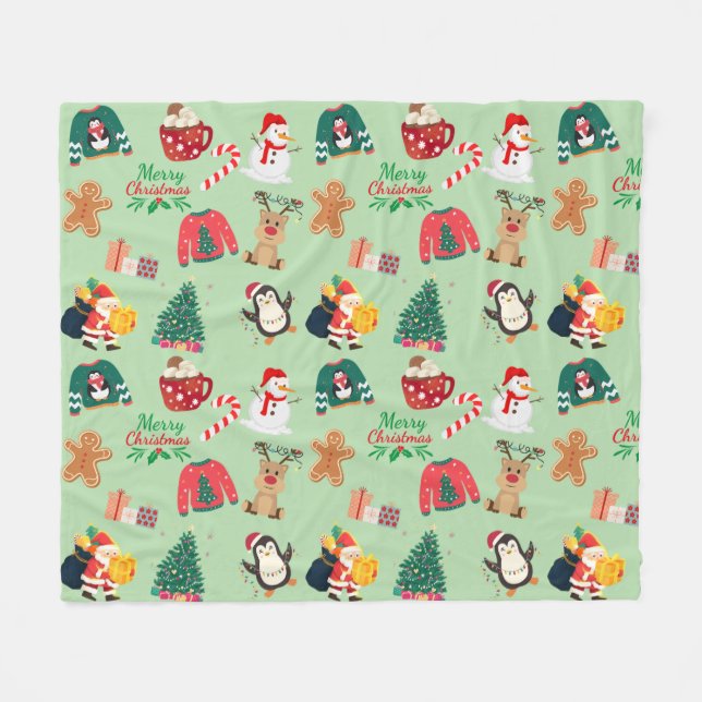 Cute jul Fleece Blanket (Framsidan (Horisontell))