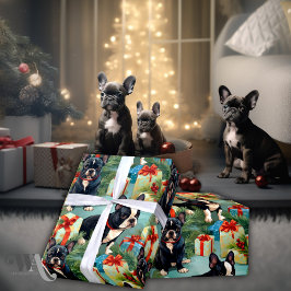 Cute Jul Fransk Bulldog Presentpapper