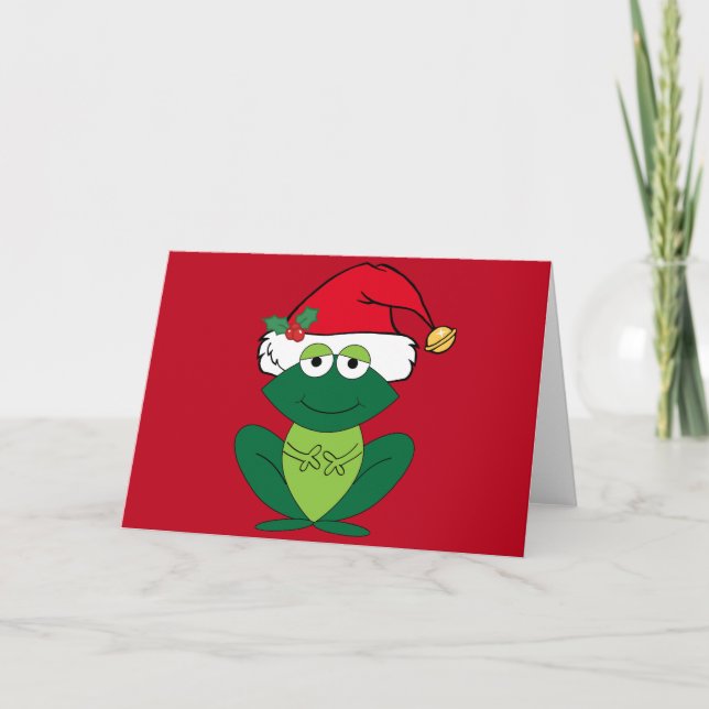 Cute Jul Frog Kort (Framsida)