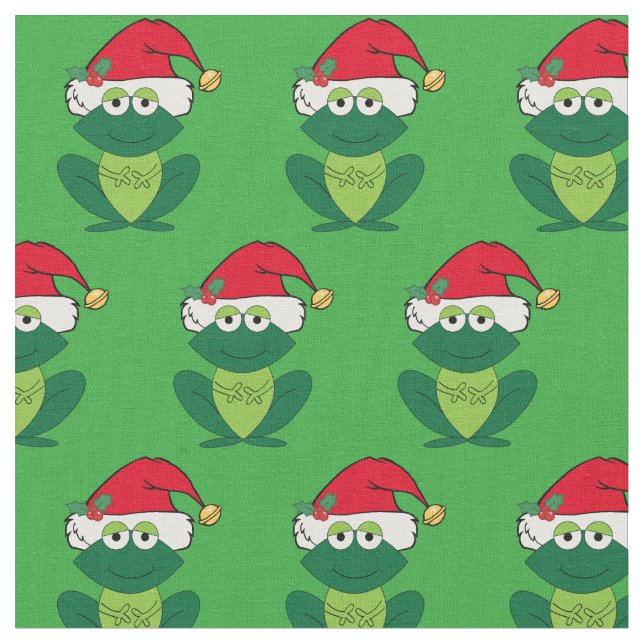 Cute Jul Frog Tyg (Närbild)