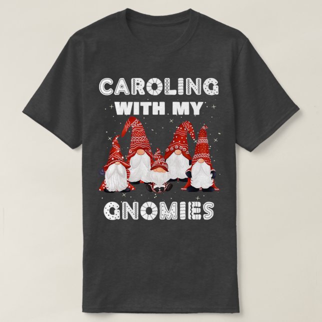 Cute jul Garden Gnomes Funny T Shirt (Design framsida)