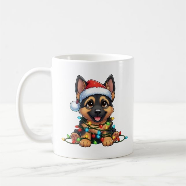 Cute jul German Shepherd Mugg (Vänster)
