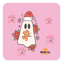 Cute Jul Ghost Mugg | Helgdag Gingerbröd & P