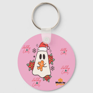 Cute Jul Ghost Mugg Helgdag Gingerbröd & P Nyckelring