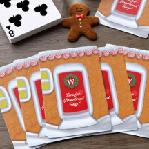 Cute Jul Gingerbröd House Monogram Helgdag