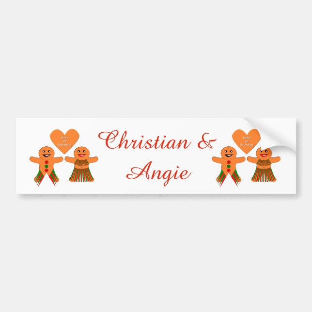 Cute Jul Gingerbröd par Bildekal (Framsidan)