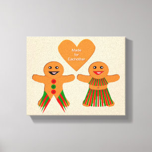 Cute Jul Gingerbröd par Canvastryck