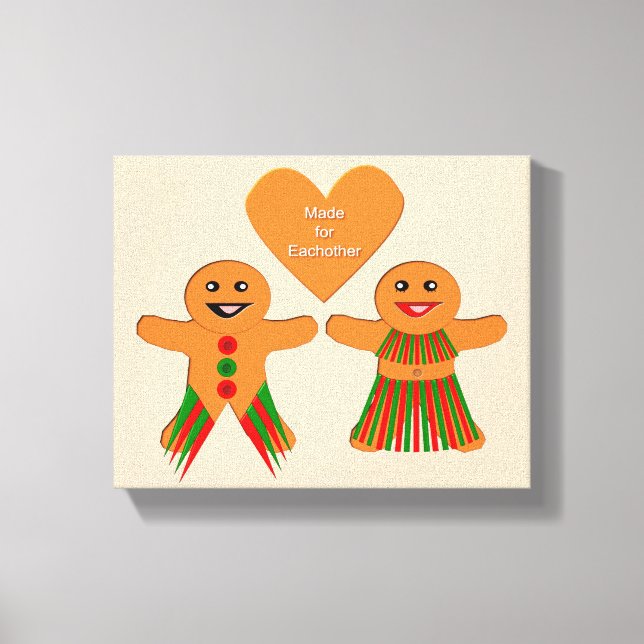 Cute Jul Gingerbröd par Canvastryck (Framsida)