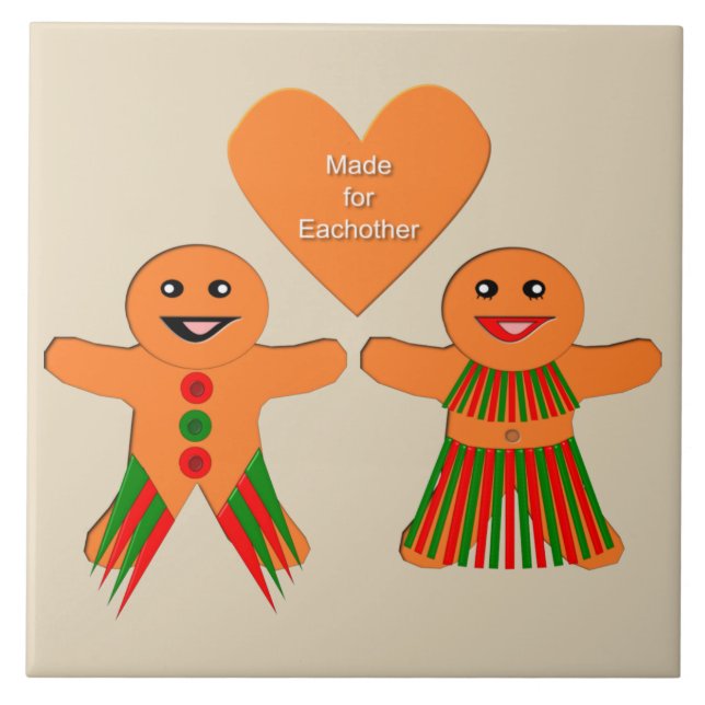 Cute Jul Gingerbröd par Kakelplatta (Framsidan)
