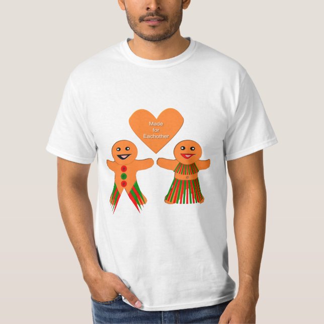 Cute Jul Gingerbröd par T Shirt (Framsida)