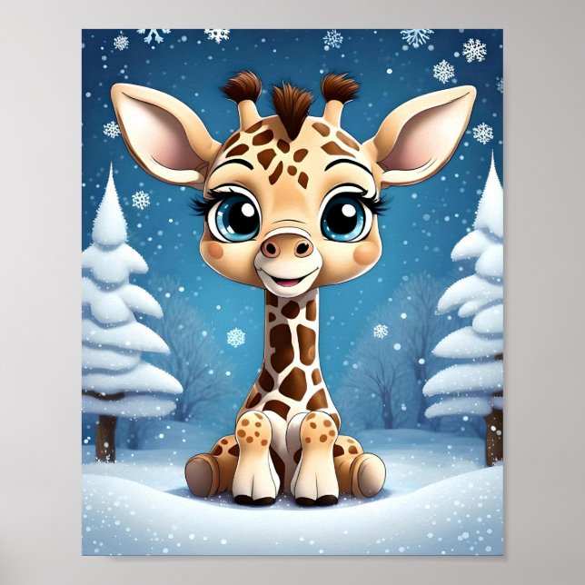 Cute-jul Giraffe OWN ART Lisa-Dawn-design Poster (Framsidan)