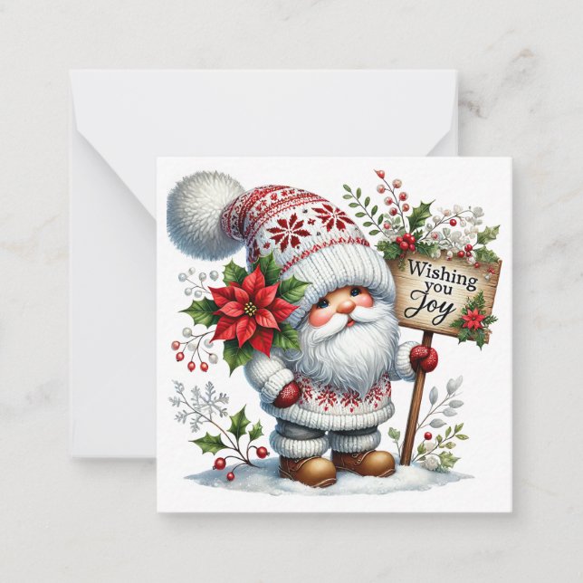 Cute Jul Gnome Anteckningskort (Framsida)