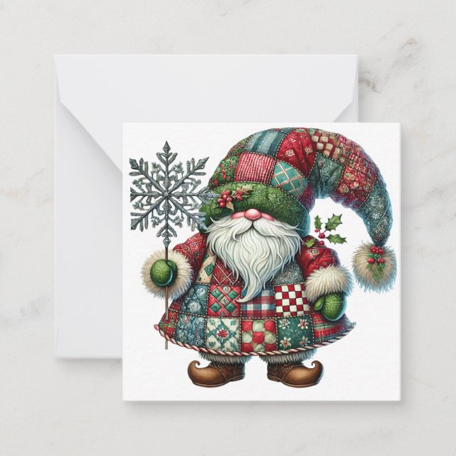 Cute Jul Gnome Anteckningskort (Framsida)