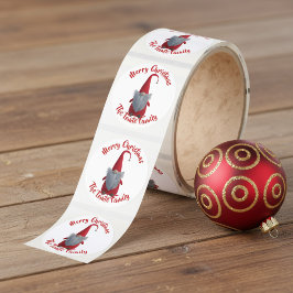 Cute Jul Gnome Helgdag Gift Sticker Runt Klistermärke