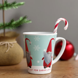 Cute Jul Gnome Helgdag Latte Mugg