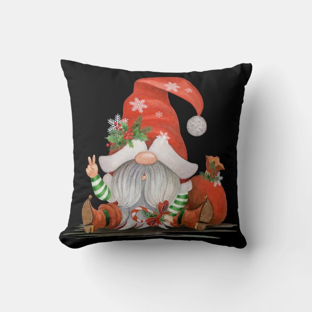 Cute jul Gnome Home Decor Kudde (Framsida)