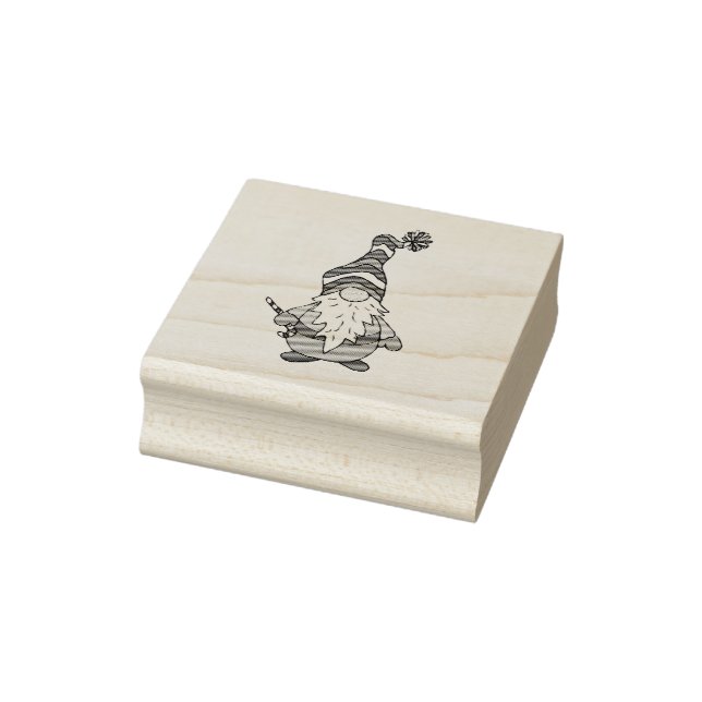 Cute Jul Gnome med Candy cane Stämpel (Stämpel)