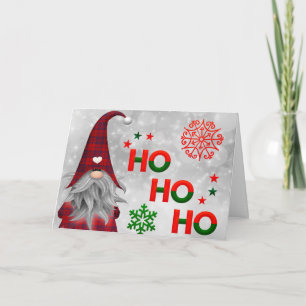 Cute Jul Gnome Snowflake Helgkort