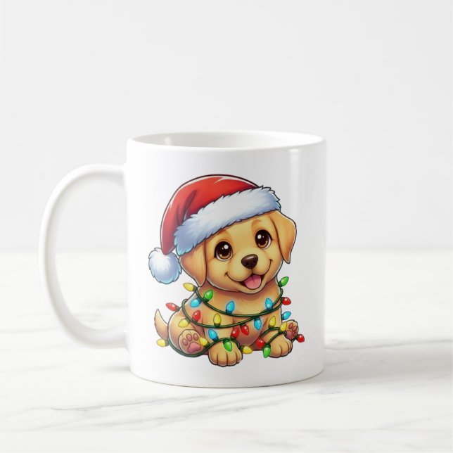 Cute jul Golden Retriever Mugg (Vänster)