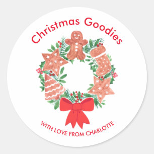 Cute Jul Goodies Wandan Namn Runt Klistermärke