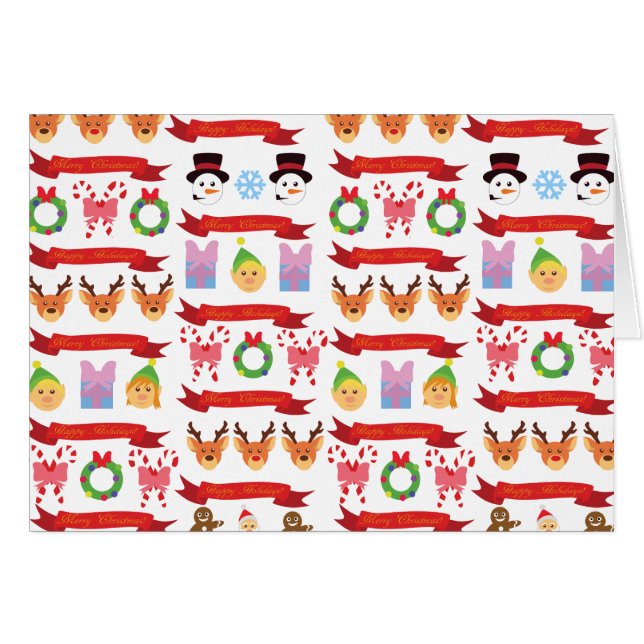 Cute-jul Hälsningskort (Framsidan Horizontal)