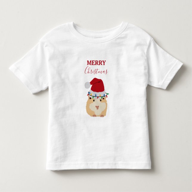 Cute jul Hamster Funny Animal Santa Hat T Shirt (Framsida)